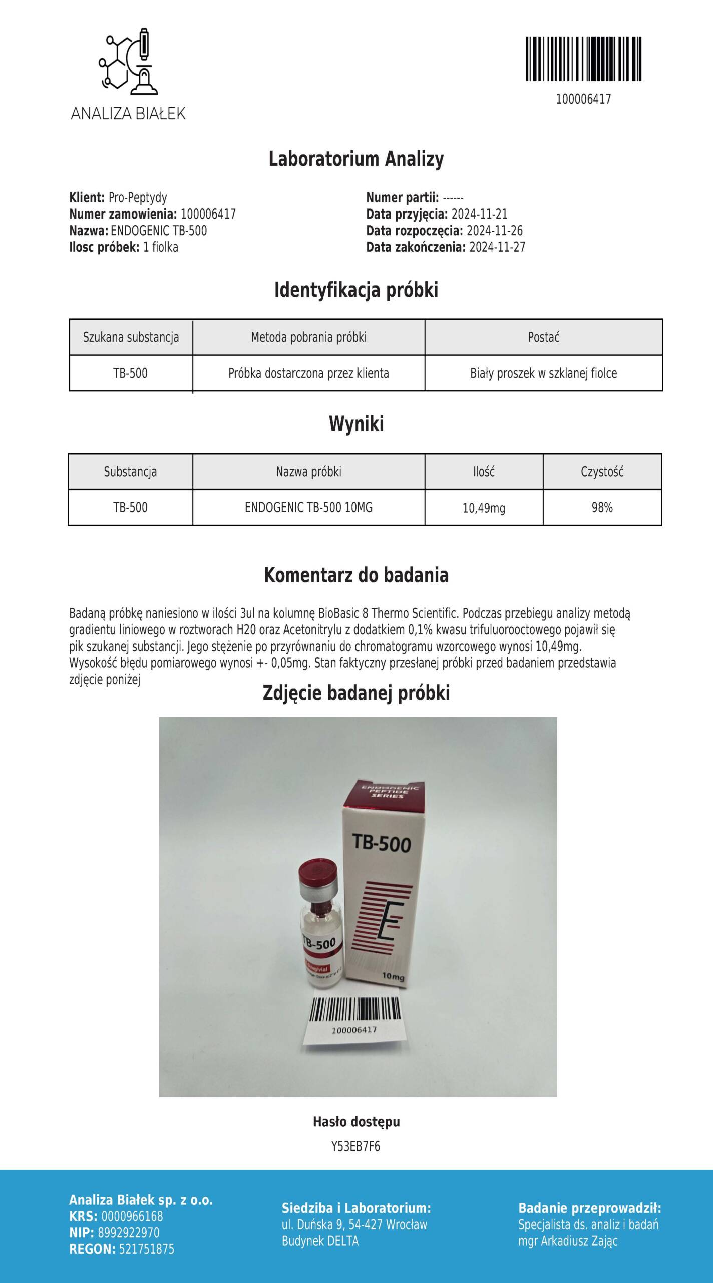 TB-500 10 mg - obrazek 2